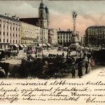 1902 Linz, Franz Josef PLatz / tér, villamos, hintók / square, chariots, tram (EK)