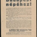 1944 'Budapest népéhez!' szélsőjobb röplap