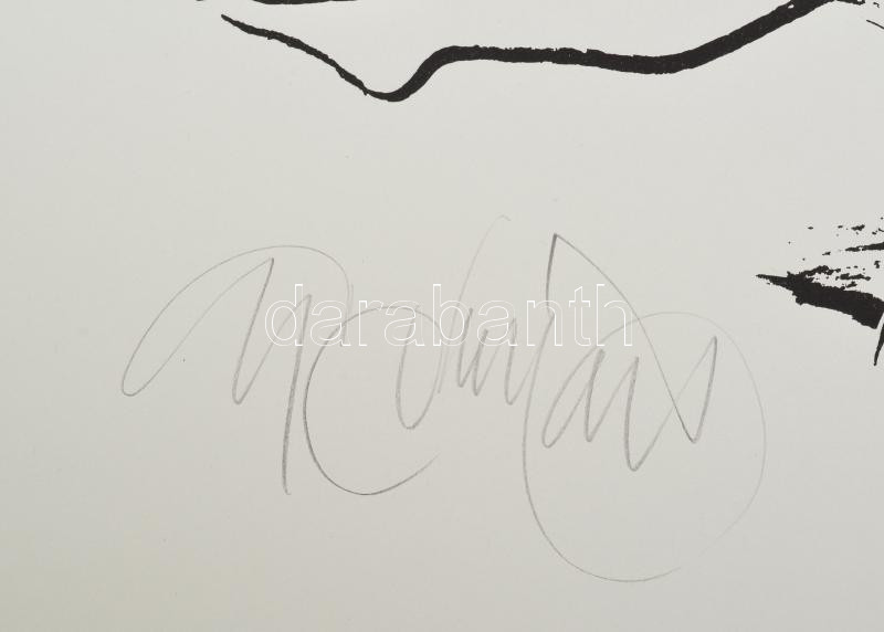 Gyémánt László (1935-): Fekvő női akt. Szitanyomat, papír, jelzett, művészpéldány E.A. jelzéssel 49x65 cm / serigraphy on paper, signed, artist's proof E.A. - Image 2