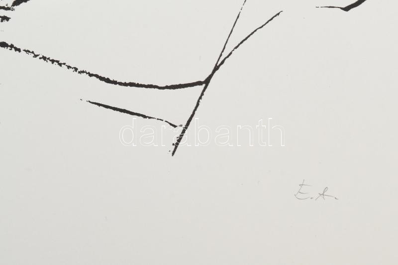 Gyémánt László (1935-): Fekvő női akt. Szitanyomat, papír, jelzett, művészpéldány E.A. jelzéssel 49x65 cm / serigraphy on paper, signed, artist's proof E.A. - Image 3