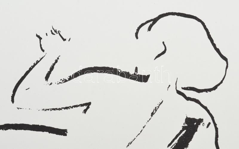 Gyémánt László (1935-): Fekvő női akt. Szitanyomat, papír, jelzett, művészpéldány E.A. jelzéssel 49x65 cm / serigraphy on paper, signed, artist's proof E.A. - Image 4