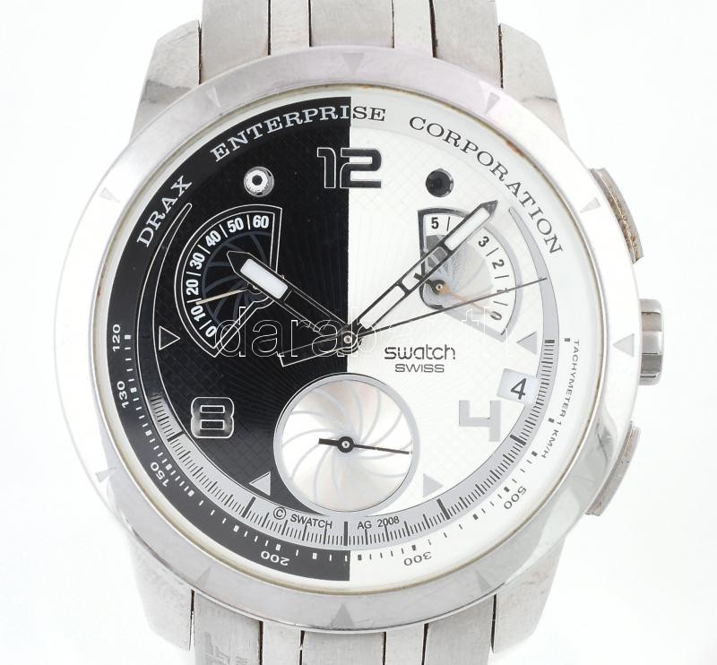 Swatch kvarc óra, elemcserére elemtartó fedlapján kis horpadás d: 42mm