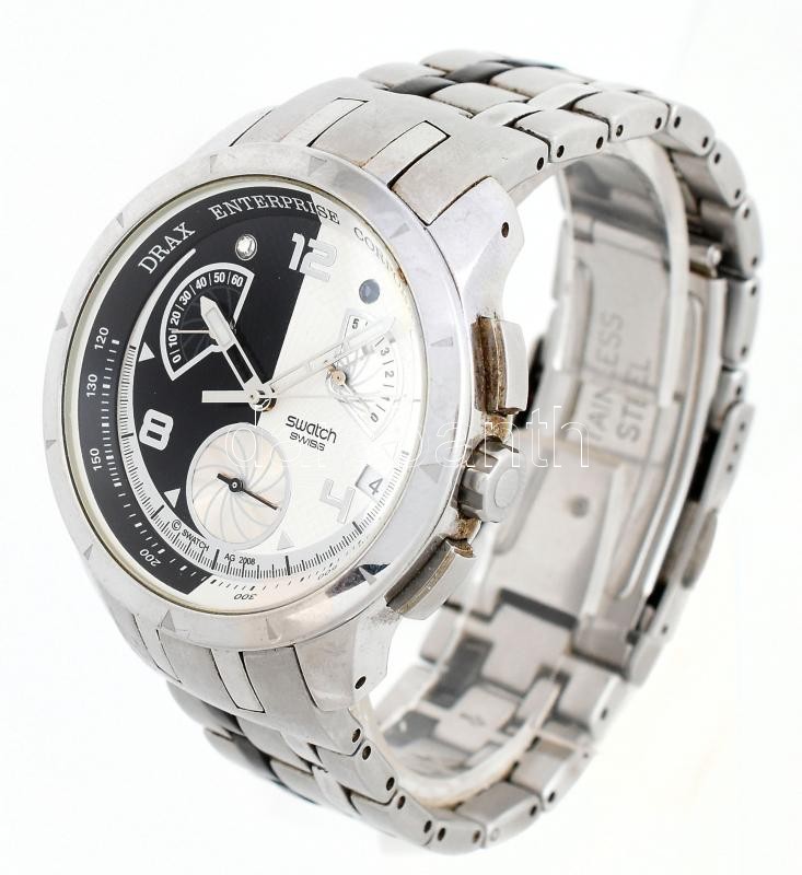 Swatch kvarc óra, elemcserére elemtartó fedlapján kis horpadás d: 42mm - Image 3