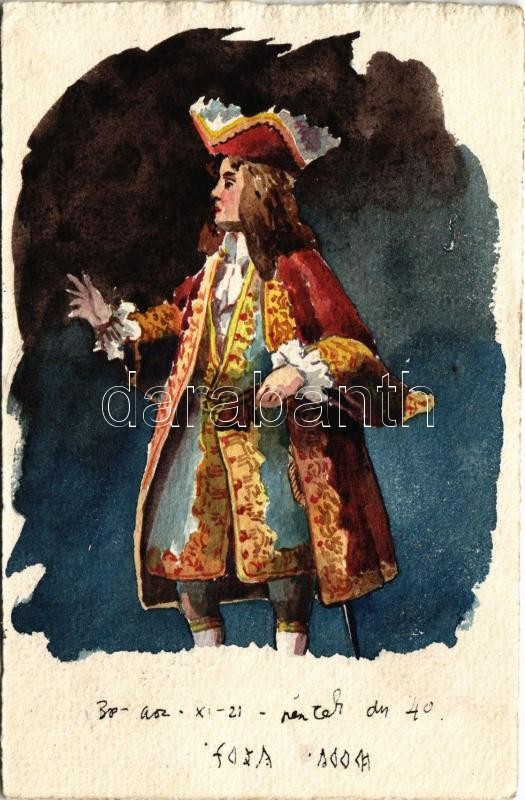 1902 Kézzel festett művészlap / Hand-painted art postcard