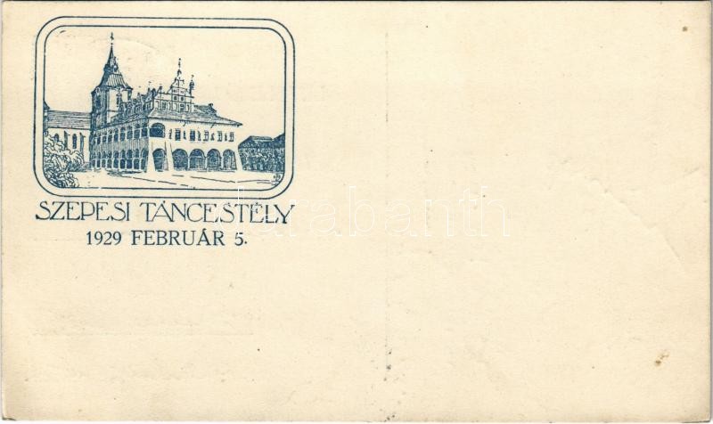 1929 Lőcse, Levoca; Városháza. Szepesi Táncestély 1929. február 5. / town hall. Spissky Dance