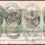 1876 Szerződés magas díjlerovással: 3 x 20Ft, 7Ft, 1Ft, 75kr (245.500) - Image 2