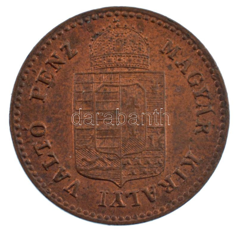 1881KB 1kr Cu 'Középcímer' Körmöcbánya T:1- patina / Hungary 1881KB 1 Krajczár Cu 'Lesser coat of arms' Kremnica C:AU patina Adamo M4.1, Krause KM#458 - Image 2