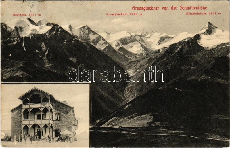 1906 Grossglockner von der Schmittenhöhe, Gasthaus, Hotel (Rb)