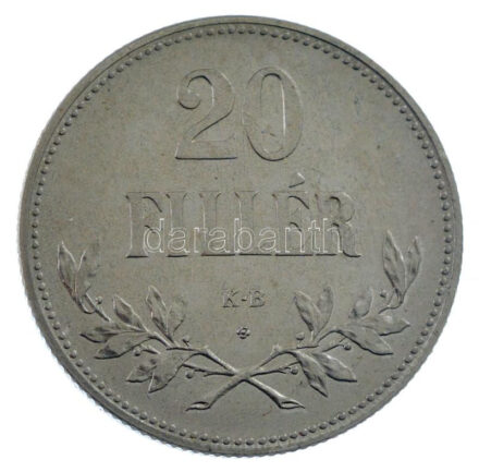 1918KB 20f Fe 'rozettás Artex utánveret' műanyag kapszulában T:1 / Hungary 1918KB 20 Fillér Fe 'rosette Artex restrike' in plastic capsule C:UNC Adamo K4.1