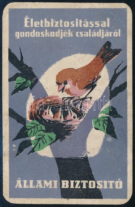 1957 Állami Biztosító kártyanaptár