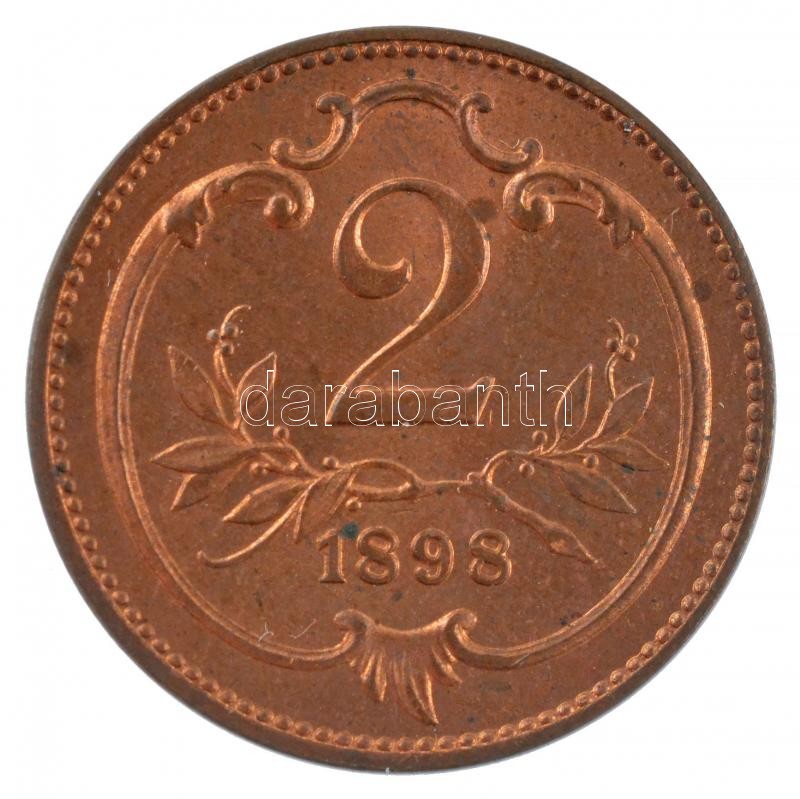 Ausztria 1898. 2h bronz műanyag kapszulában T:1- patina Austria 1898. 2 Heller bronze in plastic capsule C:AU patina Krause KM#2801
