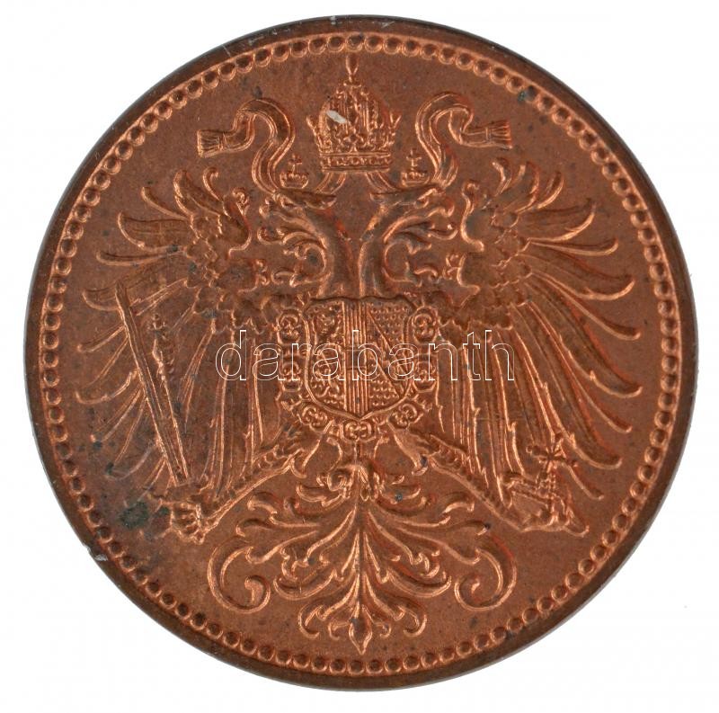 Ausztria 1898. 2h bronz műanyag kapszulában T:1- patina Austria 1898. 2 Heller bronze in plastic capsule C:AU patina Krause KM#2801 - Image 2