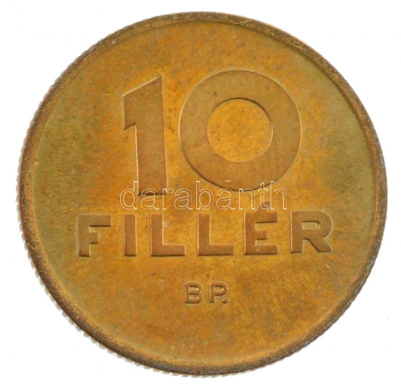 1950. 10f Cu-Al 'citromsárga' Artex utánveret műanyag kapszulában T:1,1- kis patina Adamo F3