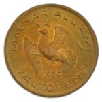 1950. 10f Cu-Al 'citromsárga' Artex utánveret műanyag kapszulában T:1,1- kis patina Adamo F3 - Image 2