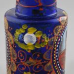 Díszváza, matricás, festett üveg, Mozaffar ad-Din Shah Qajar (1853-1906) perzsa Sahh képmásával, kopott, m:14cm - Image 2