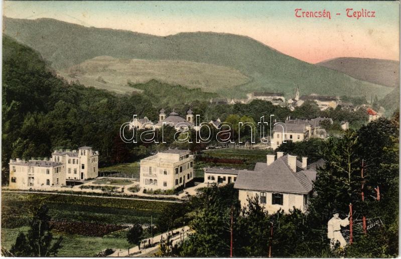 1908 Trencsénteplic, Trencianske Teplice; nyaralók / villas (EK)