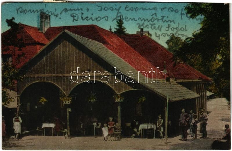 1924 Báznafürdő, Bad Baassen, Baile Bazna; Alsó étterem. Holzträger & Zammerer / restaurant (EK)