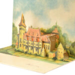Budapest XIV. Vajdahunyad vára - modern kihajtható dimenziós képeslap. Képzőművészeti Alap / modern pop-up folding dimension postcard (21 x 10,5 cm) (Rb)