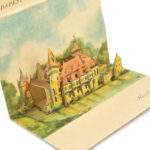 Budapest XIV. Vajdahunyad vára - modern kihajtható dimenziós képeslap. Képzőművészeti Alap / modern pop-up folding dimension postcard (21 x 10,5 cm) (Rb) - Image 2