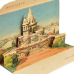 Budapest I. Halászbástya - modern kihajtható dimenziós képeslap. Képzőművészeti Alap / modern pop-up folding dimension postcard (21 x 10,5 cm) (Rb)