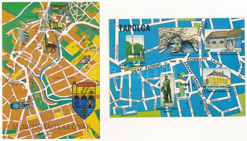 12 db MODERN térképes motívum képeslap / 12 modern map motive postcards - Image 2