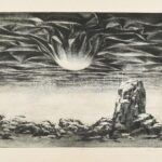 Rékassy Csaba (1937-1989): Nyár. Rézmetszet, papír. Jelzett. Számozott (50/41). Lap széle kissé sérült. 29x39,5 cm.