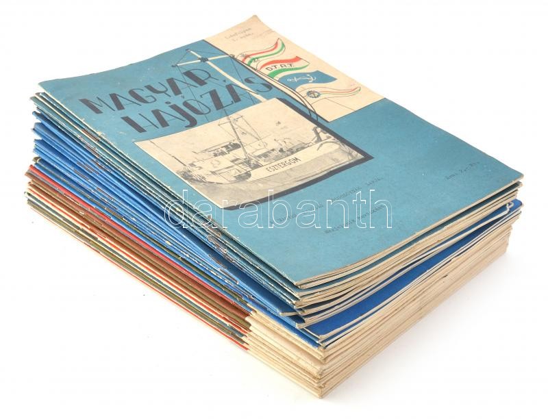 1963-1966 Magyar Hajózás I-IV. teljes évfolyama (I. évf. 1-2. sz. Teljes évfolyam, 1963. XI. 1., XII. 1.; 1964 II. évf 1-12. sz. 1964. I-XII. Teljes évfolyam.; 1965. III. évf. 1-12. sz., 1965 I-XII. Teljes évfolyam.; 1966 IV. évf. 1-12.