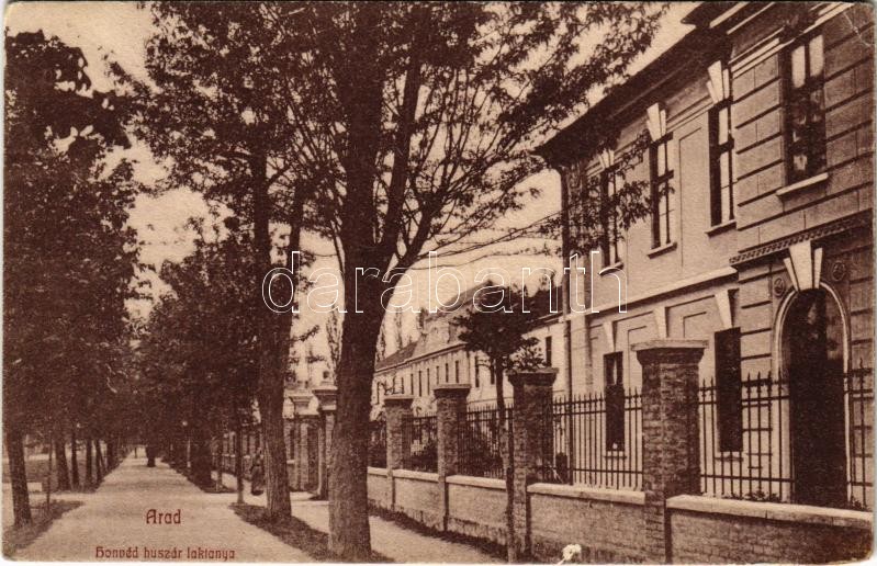 1912 Arad, Honvéd huszárlaktanya. Ifj. Klein Mór kiadása / K.u.K. military hussar barracks (EK)