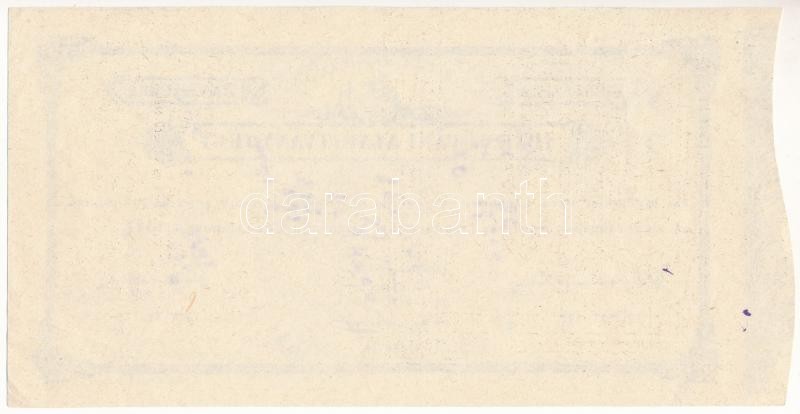 1847. 5Ft 'Iparműtári Alapítvány Jegy' 1960-as évekbeli reprint '21831' sorszámmal (modern reprint) T:I-,II - Image 2