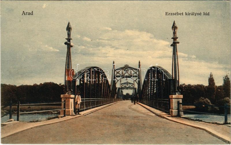 Arad, Erzsébet királyné híd. Bloch H. kiadása / bridge