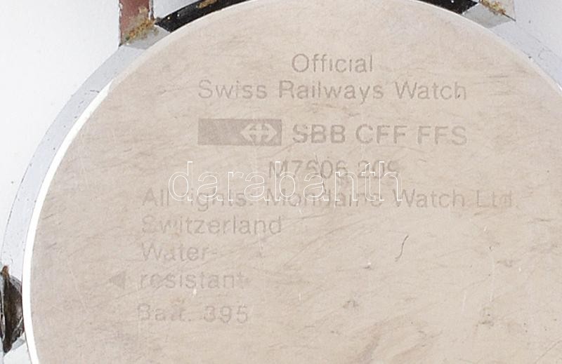 Monden svájci vasutas óra Kvarc, bőr szíjjal, elemmel, működik. d: 30 mm - Image 3