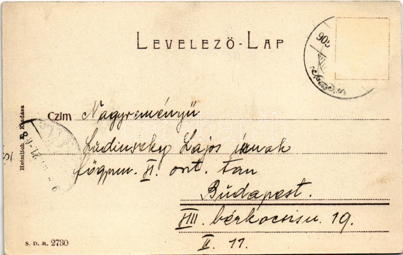 1905 Szilágysomlyó, Simleu Silvaniei; Megyeház utca, dohányáruda, Lázár Gyula, Szabó Béla üzlete. Heimlich K. kiadása / street view, shops - Image 2