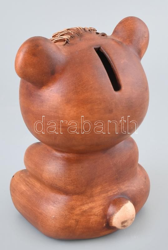 Maci formájó kerámia persely. Mázas. 18 cm - Image 2