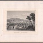 cca 1860 Ludwig Rohbock (1820-1883)-Georg Michael Kurz (1815-1883): Pécs városa, Pest, Lauffer és Stolp, acélmetszet, jelzett a dúcon, 12x17 cm, teljes: 32x24 cm
