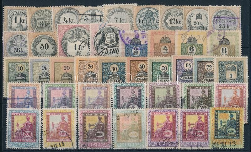 1880-1924 41 db klf régi okmánybélyeg