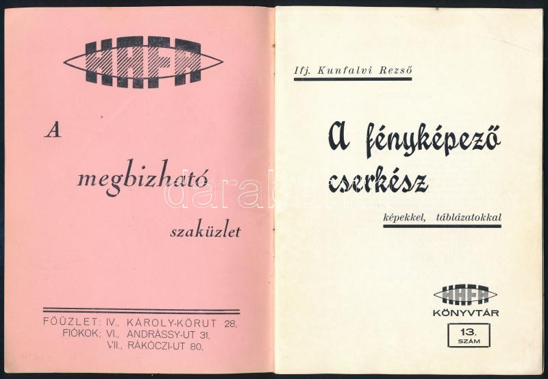 cca 1936 Ifj. Kunfalvi Rezső: A fényképező cserkész, HAFA Könyvtár sok képpel, szép állapotban, 31p - Image 2