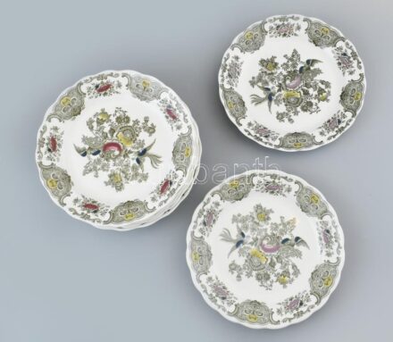 Ridgway of Staffordshire England Est. 1792 jelzésű lapostányér, 6db, Windsor mintával. 1970 körül. Hibátlan. d: 25 cm