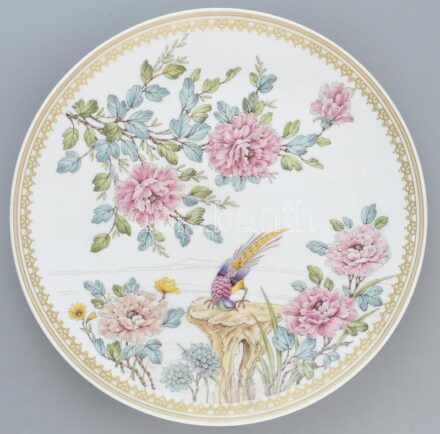 Kaiser Nagoya nagyméretű falitál, matricás porcelán, jelzett, hibátlan, d: 30,5 cm