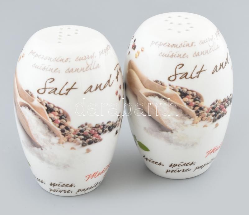 Modern porcelán só- és borsszóró szett, újszerű, eredeti dobozában, m: 9 cm - Image 2
