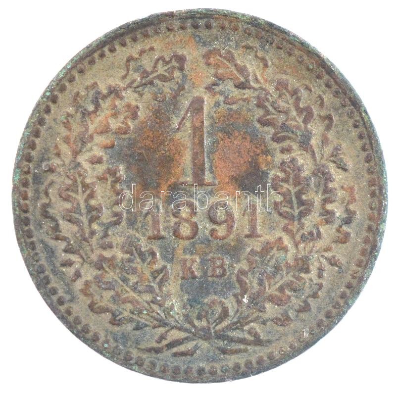 1891KB 1kr Cu 'Fiume-címer' T:2- Adamo M4.1