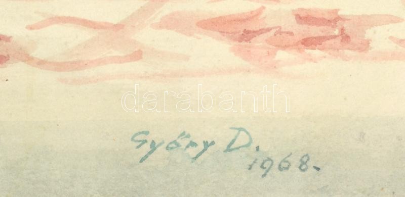 Győry Dezső (1908-1979): Csendélet. Akvarell, papír. Üvegezett, dekoratív fakeretben. Jelzett 63,5x47,5 cm - Image 2