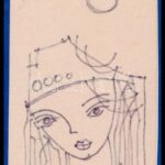 cca 2000 Czirják Sándor (?-): Lányka. Nyomat, papír, jelzett a nyomaton, 13,5×6,5 cm - Image 2