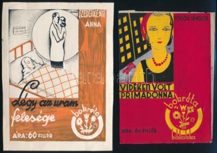Azonosítatlan grafikus 2 db könyborító terve és 1 db grafikája, vegyes technikák (könyvborítók, 1 tus, papír, 1 jelzett és 2 jelzés nélkül, 20x15 cm és 12x9 cm közötti méretben.