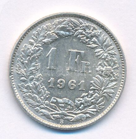 Svájc 1961B 1Fr Ag T:1- ph. Switzerland 1961B 1 Franc Ag C:AU edge error Krause KM#24