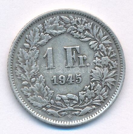 Svájc 1945B 1Fr Ag T:2- patina Switzerland 1945B 1 Franc Ag C:VF patina Krause KM#24