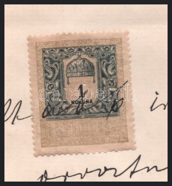 1905 br. Korányi Frigyes (1827-1913) által kiállított orvosdoktori munkáltató bizonyítvány, ami szerint Kovács József orvosdoktor a vezetése alatt álló I. sz. egyetemi belgyógyászati klinikán nála állt alkalmazásban, Korányi - Image 3
