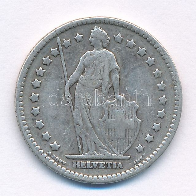 Svájc 1921B 1Fr Ag T:2-,3 patina Switzerland 1921B 1 Franc Ag C:VF,F patina Krause KM#24 - Image 2