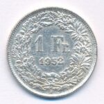 Svájc 1952B 1Fr Ag T:2 Switzerland 1952 B 1 Franc Ag C:XF Krause KM#24