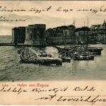 1911 Dubrovnik, Ragusa; Dubrovacka luka / Hafen / kikötő / port (ázott / wet damage)