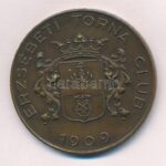 1935. 'Erzsébeti Torna Club 1909' kétoldalas bronz díjérem (48mm) T:1,1- patina HP 1089a